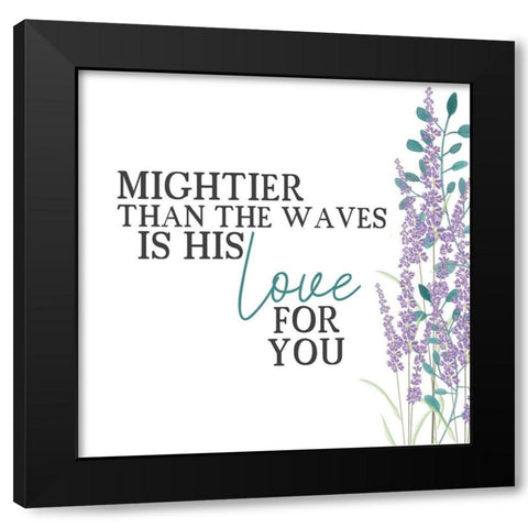 His Love Floral Black Modern Wood Framed Art Print by Allen, Kimberly