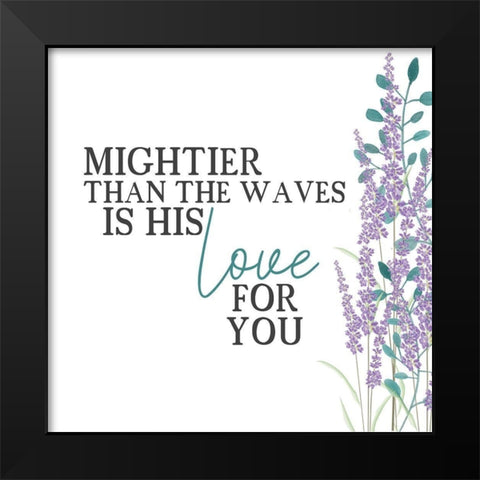 His Love Floral Black Modern Wood Framed Art Print by Allen, Kimberly