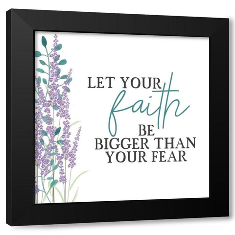 Your Faith Floral Black Modern Wood Framed Art Print with Double Matting by Allen, Kimberly
