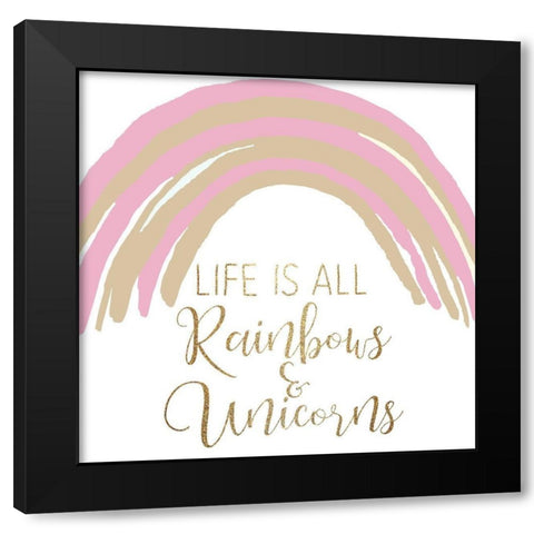 Life is all Unicorns 2 Black Modern Wood Framed Art Print with Double Matting by Allen, Kimberly