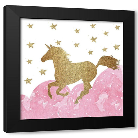 Life is all Unicorns 3 Black Modern Wood Framed Art Print with Double Matting by Allen, Kimberly