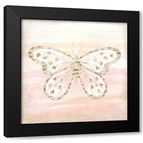 Butterfly Script 2 Black Modern Wood Framed Art Print by Allen, Kimberly