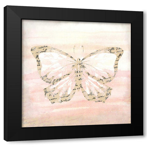 Butterfly Script 4 Black Modern Wood Framed Art Print by Allen, Kimberly