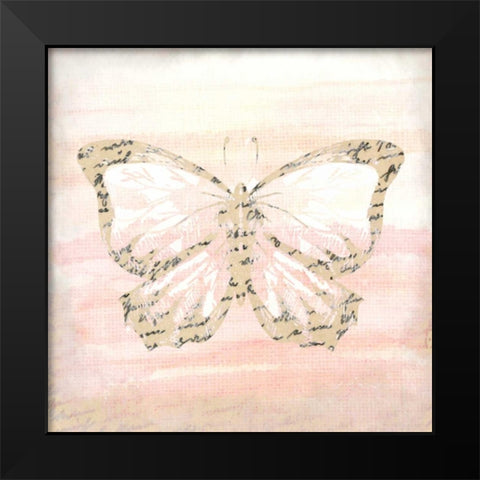 Butterfly Script 4 Black Modern Wood Framed Art Print by Allen, Kimberly