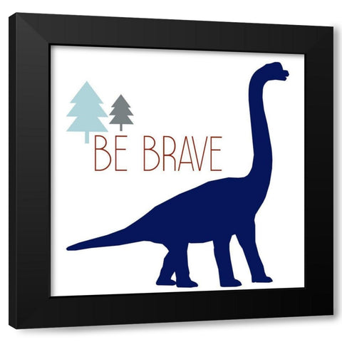 Brave Dino 1 Black Modern Wood Framed Art Print by Allen, Kimberly