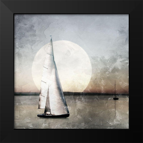 Moonlight Sail Black Modern Wood Framed Art Print by Allen, Kimberly