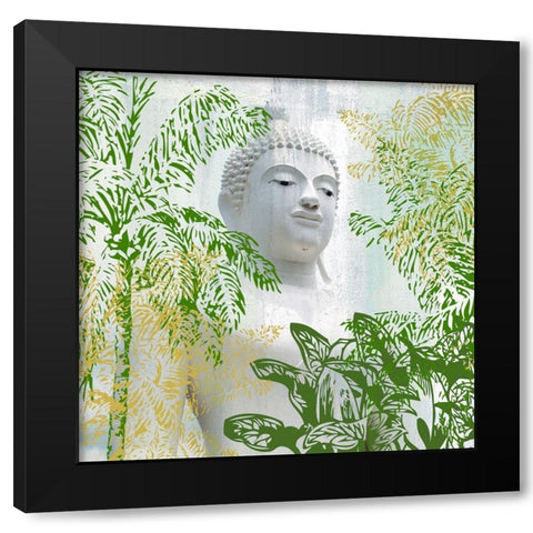 Buddha Palms Black Modern Wood Framed Art Print with Double Matting by Allen, Kimberly