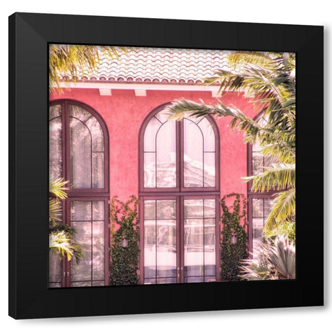 Palm Window Black Modern Wood Framed Art Print with Double Matting by Allen, Kimberly