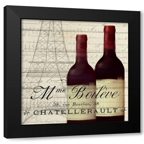 Vino 3 Black Modern Wood Framed Art Print by Allen, Kimberly