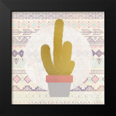 Ethnic Cactus 1 Black Modern Wood Framed Art Print by Allen, Kimberly