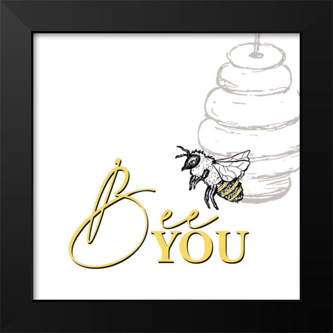 Bee 2 Black Modern Wood Framed Art Print by Allen, Kimberly
