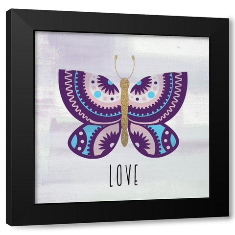 Patterned Butterfly 1 Black Modern Wood Framed Art Print by Allen, Kimberly