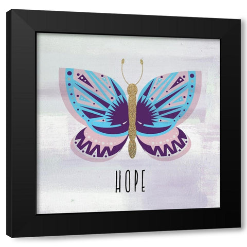 Patterned Butterfly 2 Black Modern Wood Framed Art Print by Allen, Kimberly