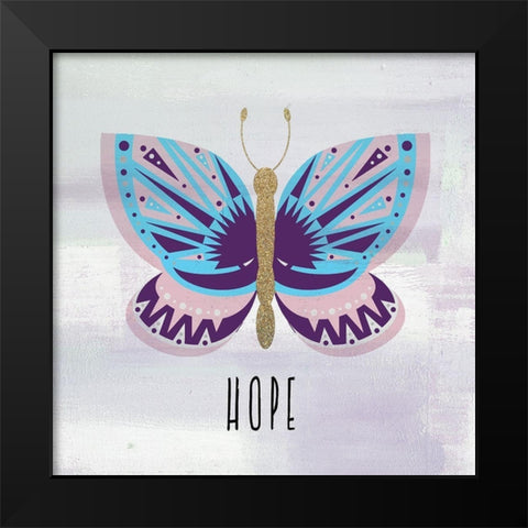 Patterned Butterfly 2 Black Modern Wood Framed Art Print by Allen, Kimberly