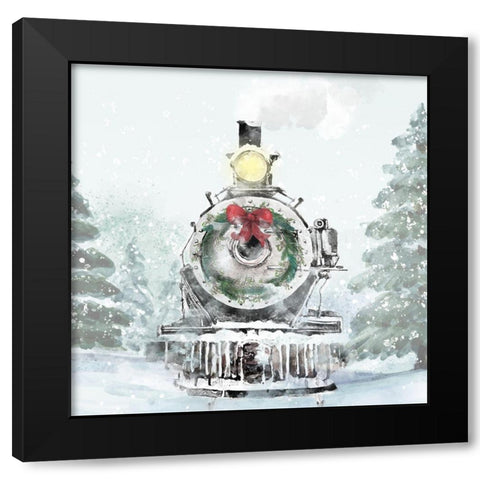 Winter Train 2 Black Modern Wood Framed Art Print with Double Matting by Allen, Kimberly