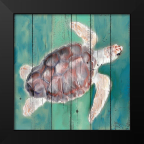 Sea Turtle Black Modern Wood Framed Art Print by Allen, Kimberly