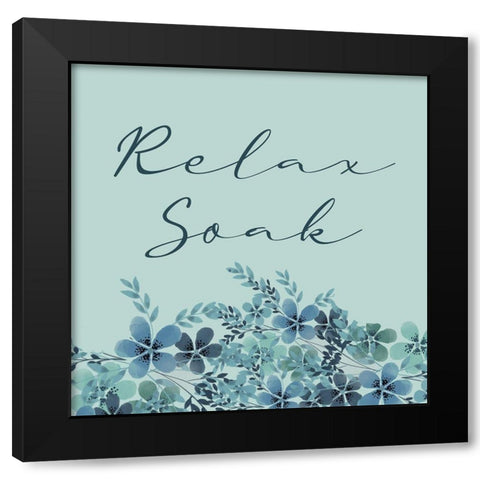 Relax Soak 1 Black Modern Wood Framed Art Print with Double Matting by Allen, Kimberly
