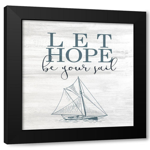 Let Love Hope 2 Black Modern Wood Framed Art Print with Double Matting by Allen, Kimberly