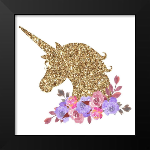 Sparkle Unicorn 2 Black Modern Wood Framed Art Print by Allen, Kimberly
