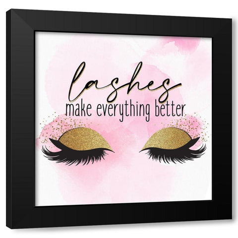 Lashes 1 Black Modern Wood Framed Art Print by Allen, Kimberly