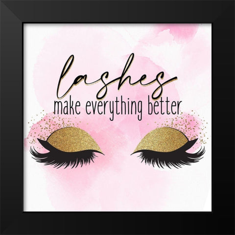 Lashes 1 Black Modern Wood Framed Art Print by Allen, Kimberly