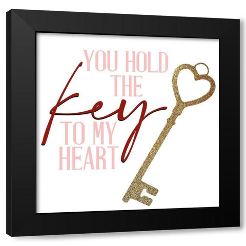 Key to my Heart Black Modern Wood Framed Art Print with Double Matting by Allen, Kimberly