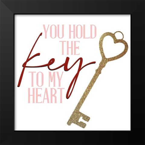 Key to my Heart Black Modern Wood Framed Art Print by Allen, Kimberly