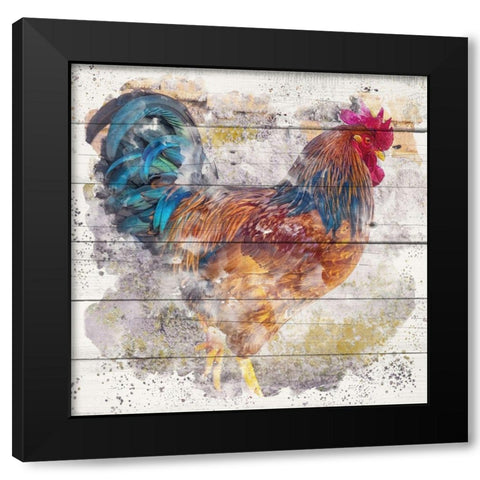 Rooster 1 Black Modern Wood Framed Art Print by Allen, Kimberly