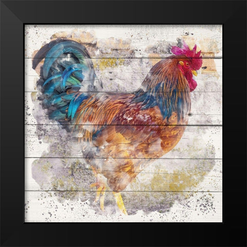 Rooster 1 Black Modern Wood Framed Art Print by Allen, Kimberly