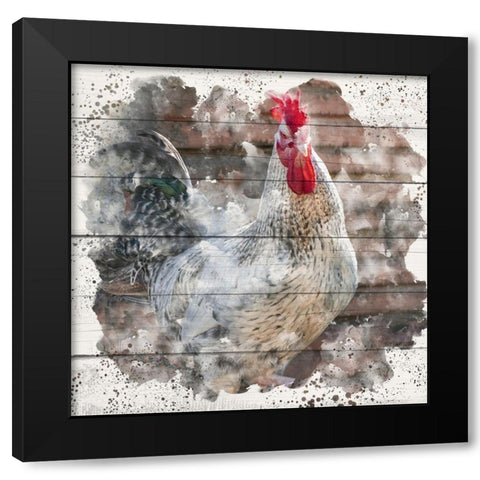 Rooster 2 Black Modern Wood Framed Art Print by Allen, Kimberly