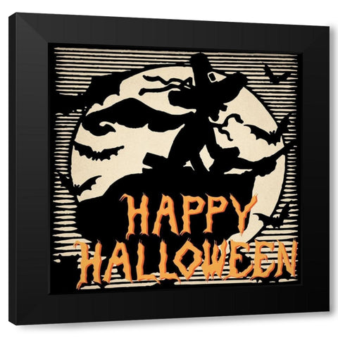 Happy Halloween Black Modern Wood Framed Art Print with Double Matting by Allen, Kimberly