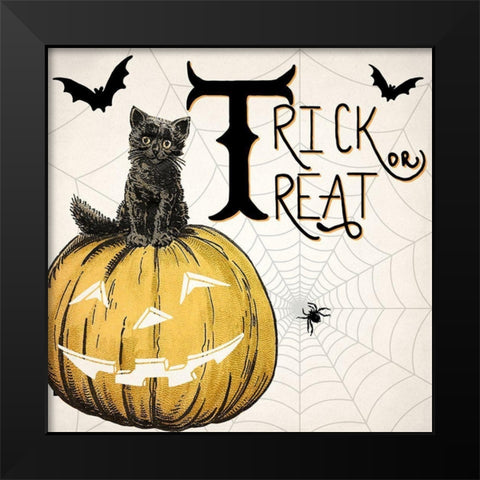 Trick or Treat Cat v2 Black Modern Wood Framed Art Print by Allen, Kimberly