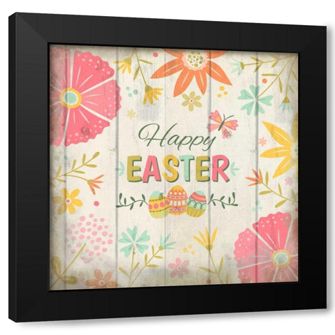 Happy Easter Black Modern Wood Framed Art Print with Double Matting by Allen, Kimberly