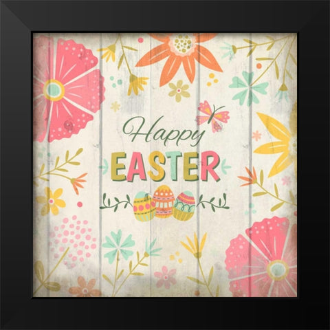Happy Easter Black Modern Wood Framed Art Print by Allen, Kimberly