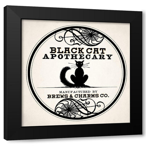 Black Cat v2 Black Modern Wood Framed Art Print by Allen, Kimberly