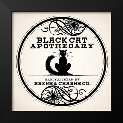 Black Cat v2 Black Modern Wood Framed Art Print by Allen, Kimberly