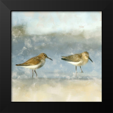 Sandpipers Black Modern Wood Framed Art Print by Allen, Kimberly
