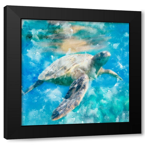Deep Blue Black Modern Wood Framed Art Print by Allen, Kimberly