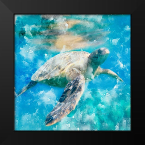 Deep Blue Black Modern Wood Framed Art Print by Allen, Kimberly