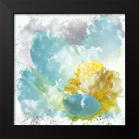 Teal Lotus 2 Black Modern Wood Framed Art Print by Allen, Kimberly