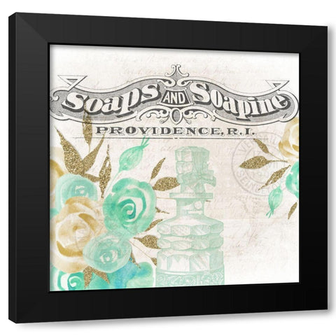 Vintage Soap 1 Black Modern Wood Framed Art Print by Allen, Kimberly