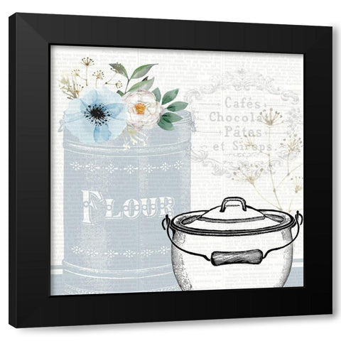 Kitchen Floral 2 Black Modern Wood Framed Art Print with Double Matting by Allen, Kimberly