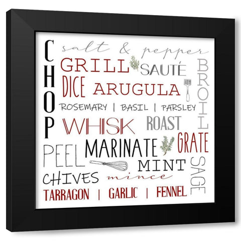 Chop Red Black Modern Wood Framed Art Print by Allen, Kimberly