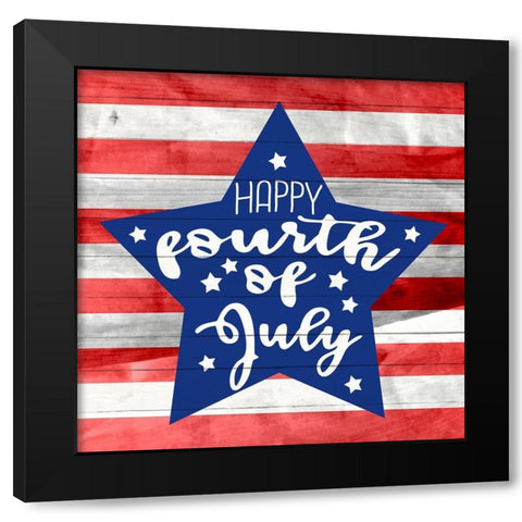 Happy Fourth Black Modern Wood Framed Art Print with Double Matting by Allen, Kimberly