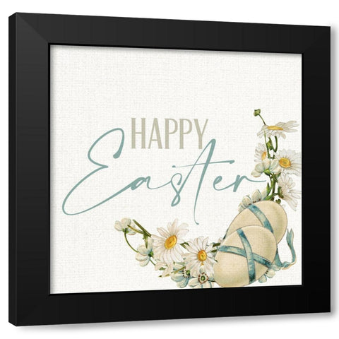 Happy Easter Black Modern Wood Framed Art Print with Double Matting by Allen, Kimberly