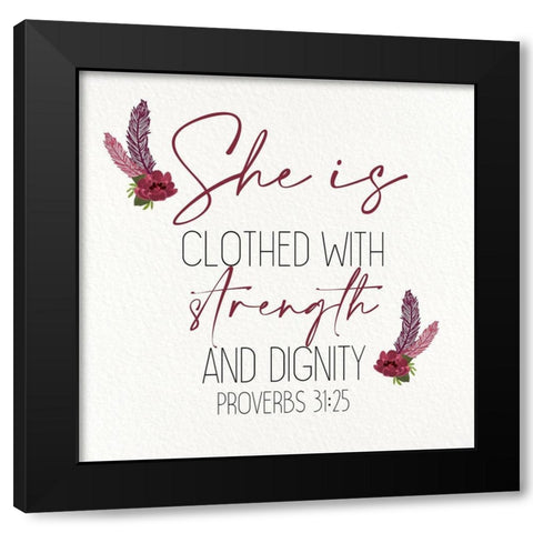She Is Clothed Black Modern Wood Framed Art Print by Allen, Kimberly