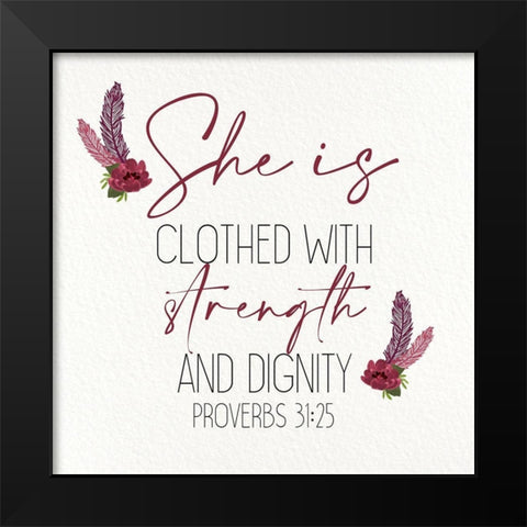 She Is Clothed Black Modern Wood Framed Art Print by Allen, Kimberly