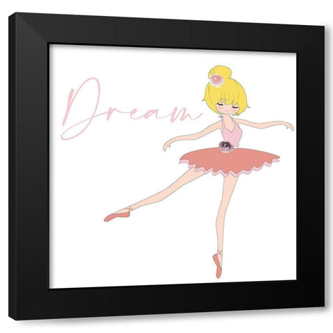 Dance Dream Love 2 Black Modern Wood Framed Art Print by Allen, Kimberly