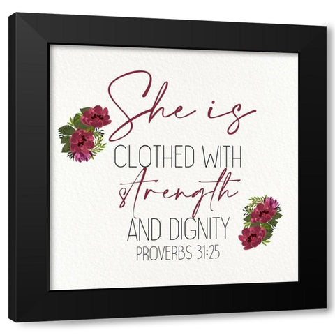 She Is Clothed v2 Black Modern Wood Framed Art Print with Double Matting by Allen, Kimberly