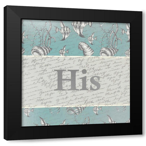 Floral His Black Modern Wood Framed Art Print by Allen, Kimberly